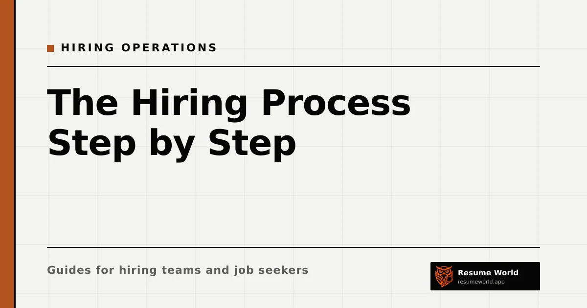 The Hiring Process Step by Step: From Role Approval to First Day — Resume World