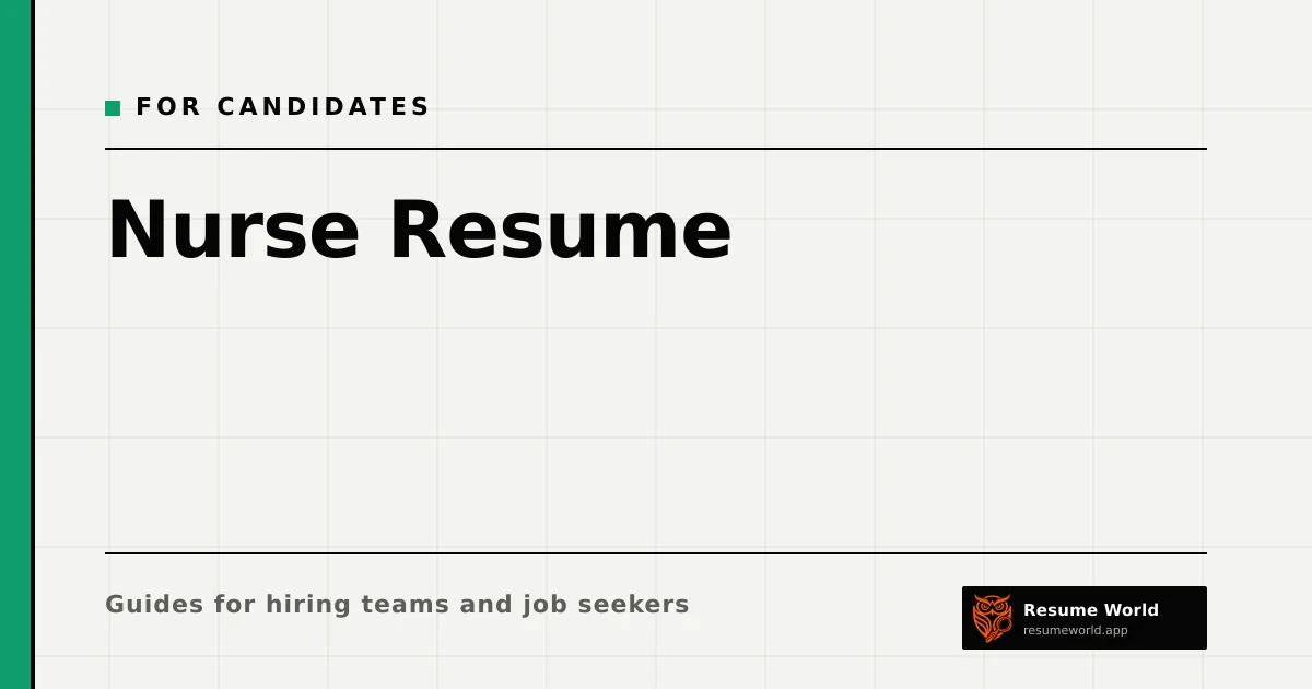 Nurse Resume: Licences, Clinical Experience and How to Lay It Out — Resume World
