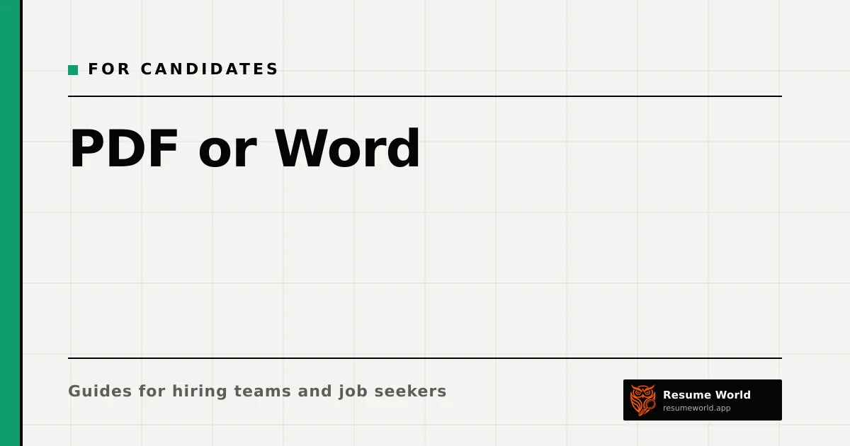 PDF or Word: Which Resume File Format Should You Send? — Resume World
