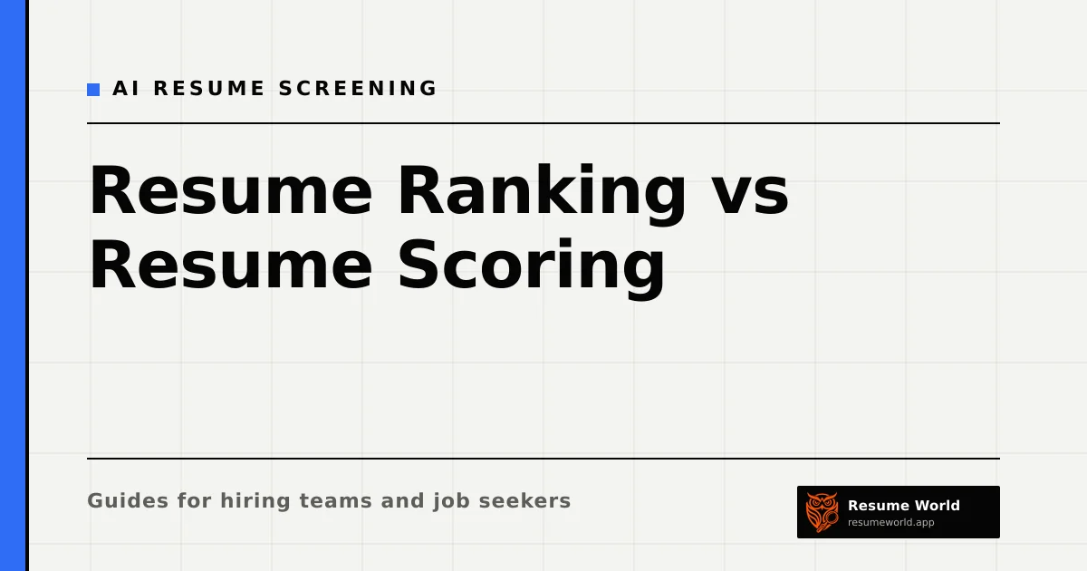 Resume Ranking vs Resume Scoring: Which One to Trust and When — Resume World