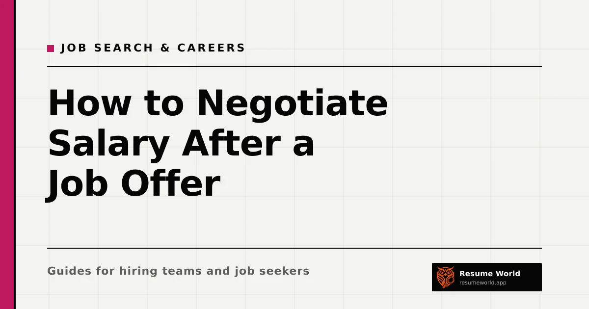 How to Negotiate Salary After a Job Offer: A Step-by-Step Approach — Resume World