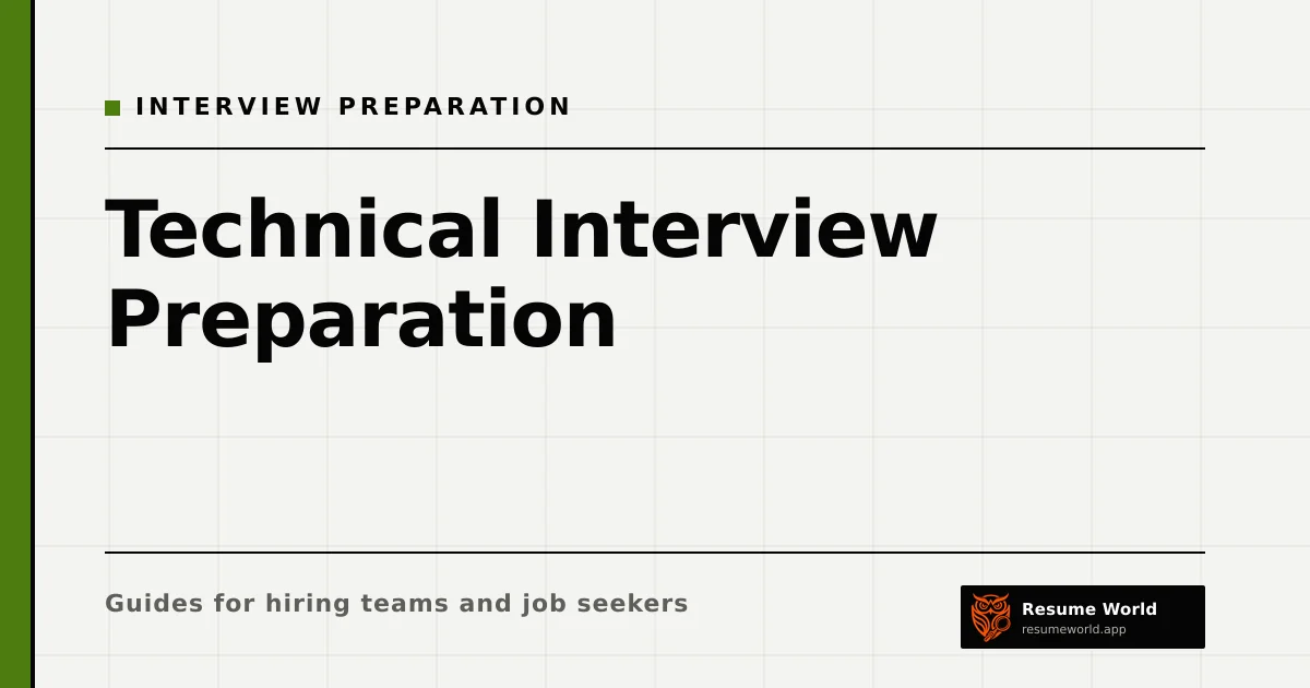 Technical Interview Preparation: A Practical Plan — Resume World