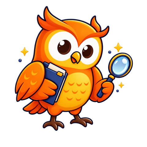 Lite plan owl with a recruiter folder and magnifying glass